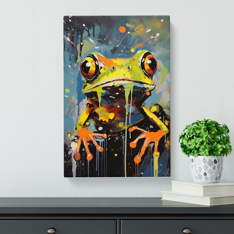 Frog Expressionism - Wrapped Canvas, 50cm H x 35cm W x 3cm D