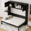 Grand lit escamotable avec armoires de rangement, noir