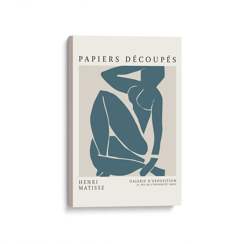 Matisse's Nude III en bleu minuit, Toile tendue, H 18 po x l 12 po x P 1,25 po