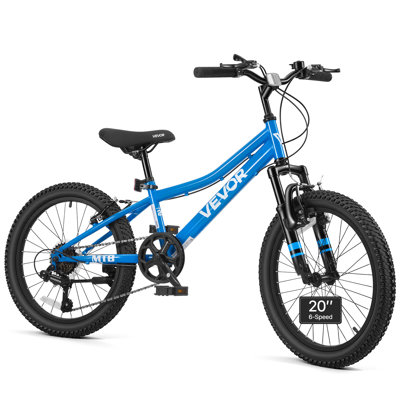 Vélo de montagne pour hommes et femmes, vélo de plein air 20 pouces 6 vitesses, vélos pour adultes, suspension avant, selle réglable, pneus tout-terrain, cadre en acier à haute teneur en carbone, frein double, pré-assemblé
