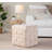 Square 16" Ottoman In Cream Velvet-913348040