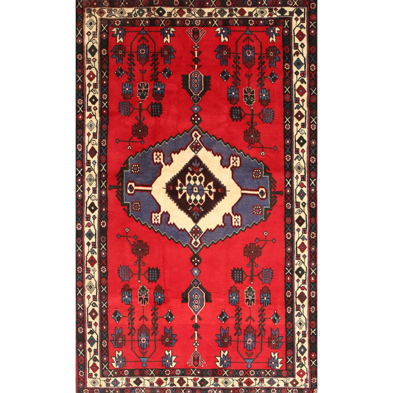 Tapis oriental rouge / beige, Rectangle 5 pi x 7 pi