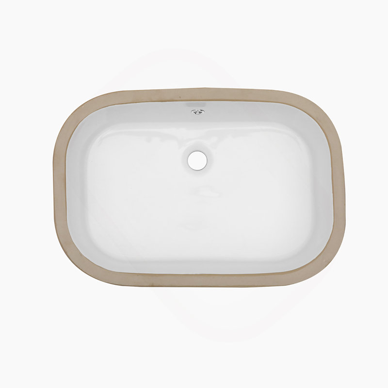 Lavabo de salle de bain encastré en céramique blanche avec trop-plein 22 po x 15,25 po