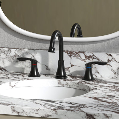 Robinet de lavabo de salle de bain 8 po à 2 poignées à 8 poignées avec bonde escamotable et tuyaux d'alimentation