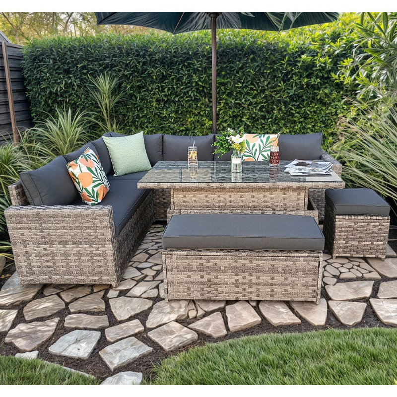 Austrinus Polyethylene (PE) Wicker 9 - Person Seating Group