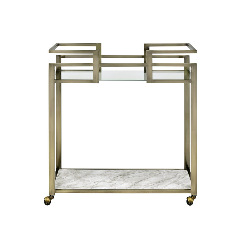 Neilo Clear Glass Kitchen Cart