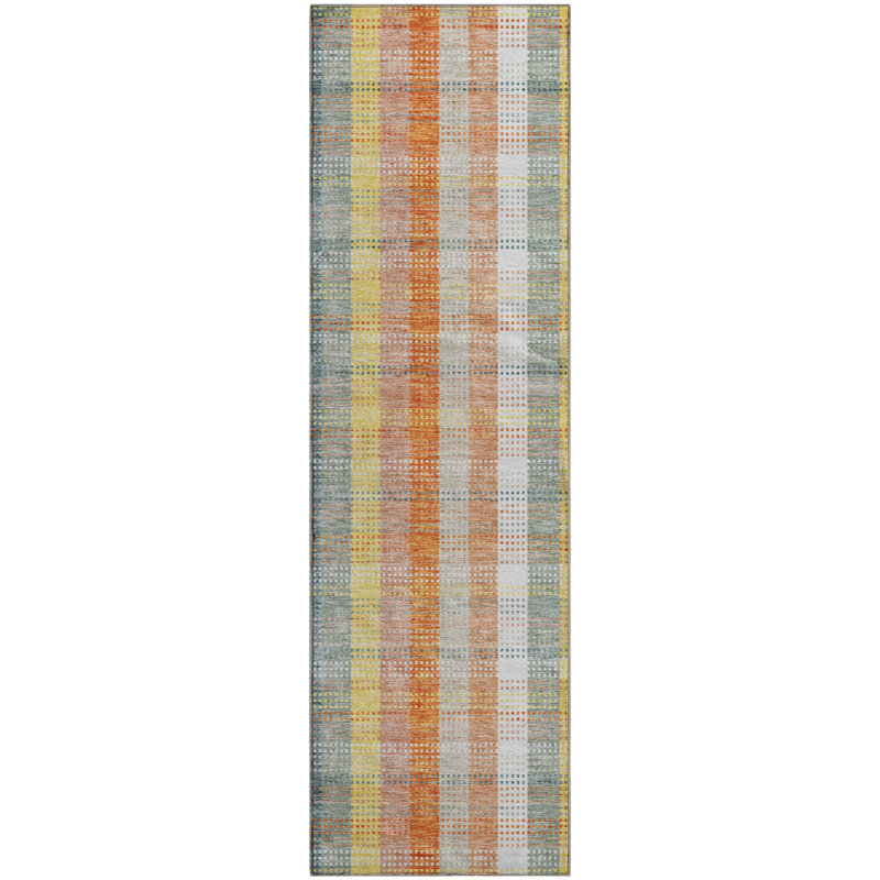 Premium Machine Washable Prisco Peach Rug, Runner 2'3" x 7'6"