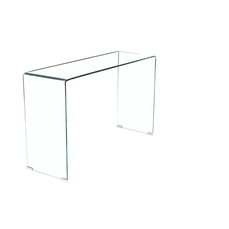 Console d'étude en verre transparent avec bords arrondis - Bureau polyvalent pour apprendre et travailler à gratter - Utilisation à long terme dans des coins sécuritaires élégants et latéraux