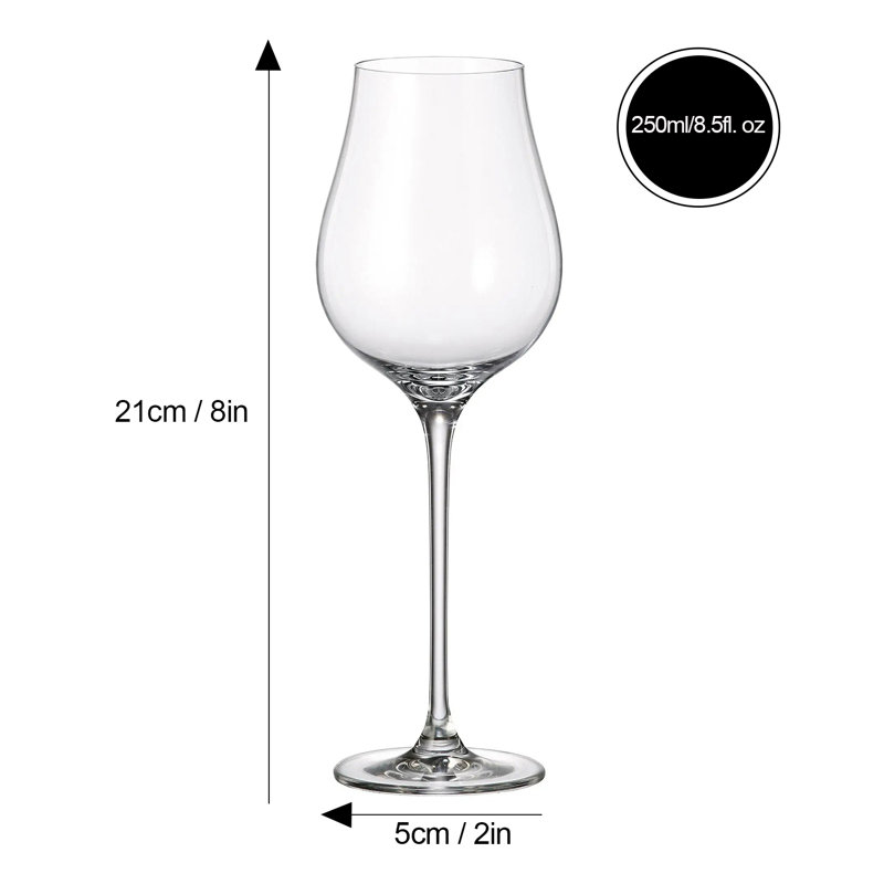 Bianney 8,5 oz Ensemble de verres à vin en cristal, 8.5 fl oz