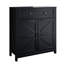 Buffet de cuisine, armoire de rangement de style campagnard avec tiroir et tablette réglable, armoire d'appoint de porte de grange pour cuisine, salle à manger, entrée, noir