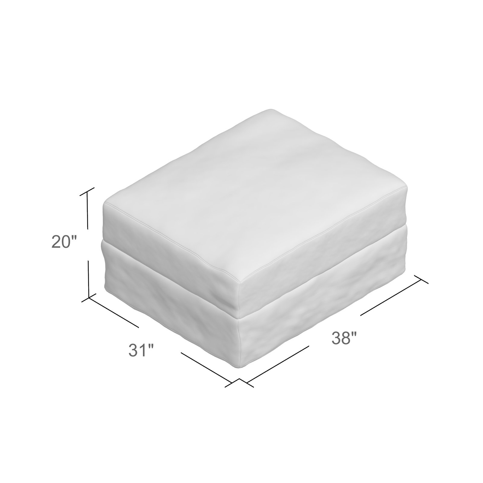 Hartig 38" Ottoman, Bayou Stone Canvas