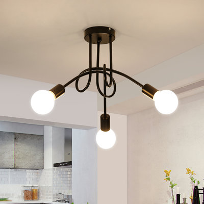 Saddlebrooke 3-Light 40cm Sputnik Semi Flush Mount Ceiling Light