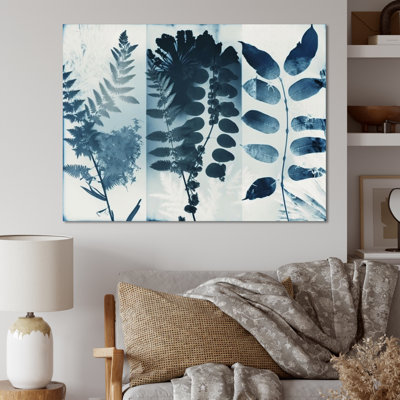 " Retro Wildflowers in Shades of Blue II " Color Photography Print