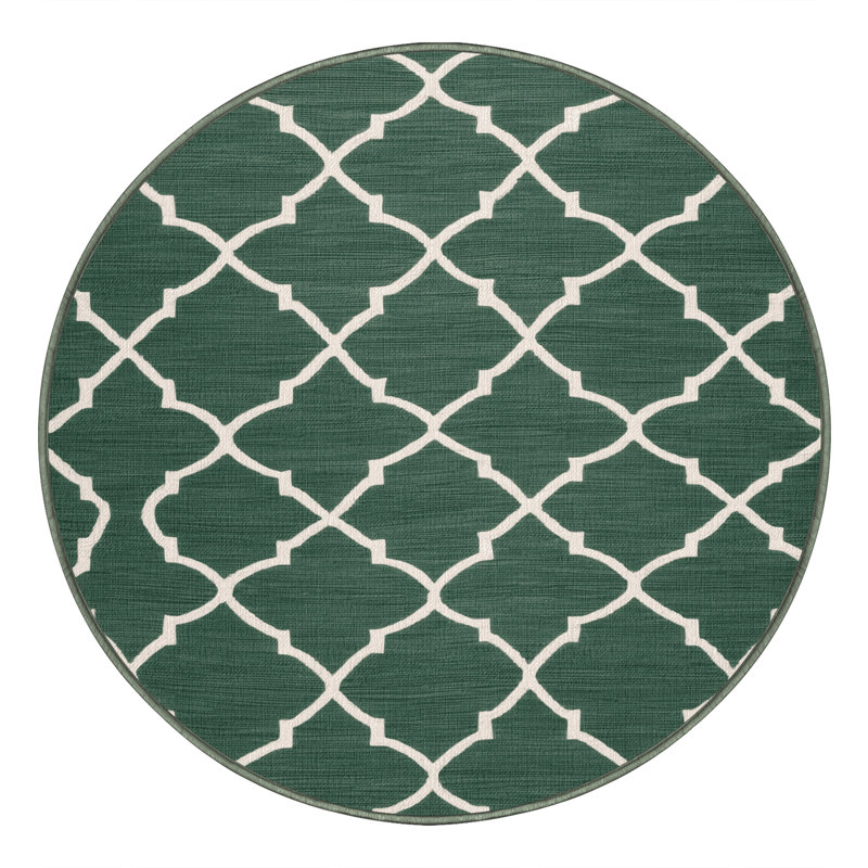 Tapis vert en treillis lavable à la machine, Rond 7 pi