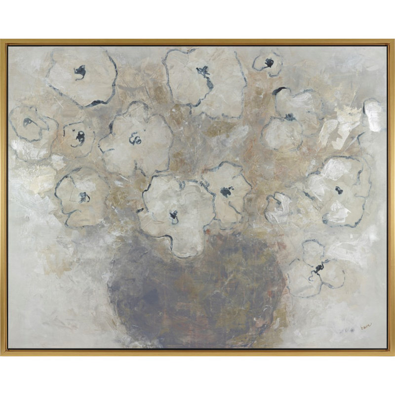 Vase Ag - peinture sur toile, Cadre doré Laguna