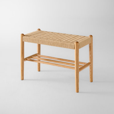 Banc à chaussures en hêtre massif 23,6 po