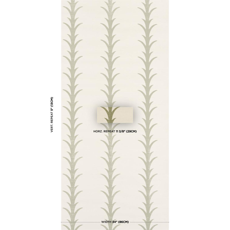 Schumacher X Celerie Kemble Acanthus Stripe Sisal Wallpaper
