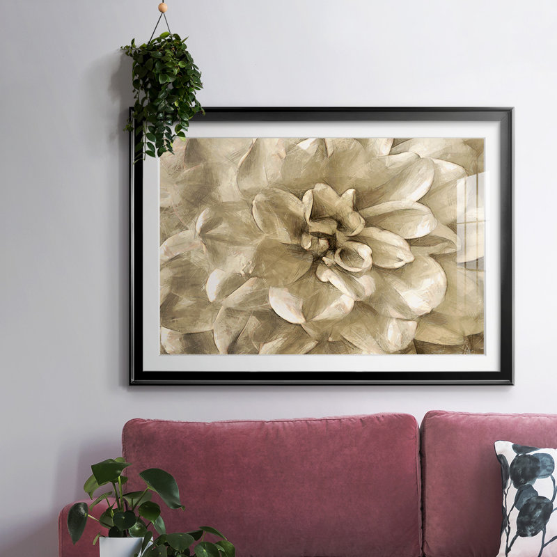Neutral Wall Flower III, reproduction encadrée sur papier, Noir, H 19 po x l 27 po x P 1,5 po