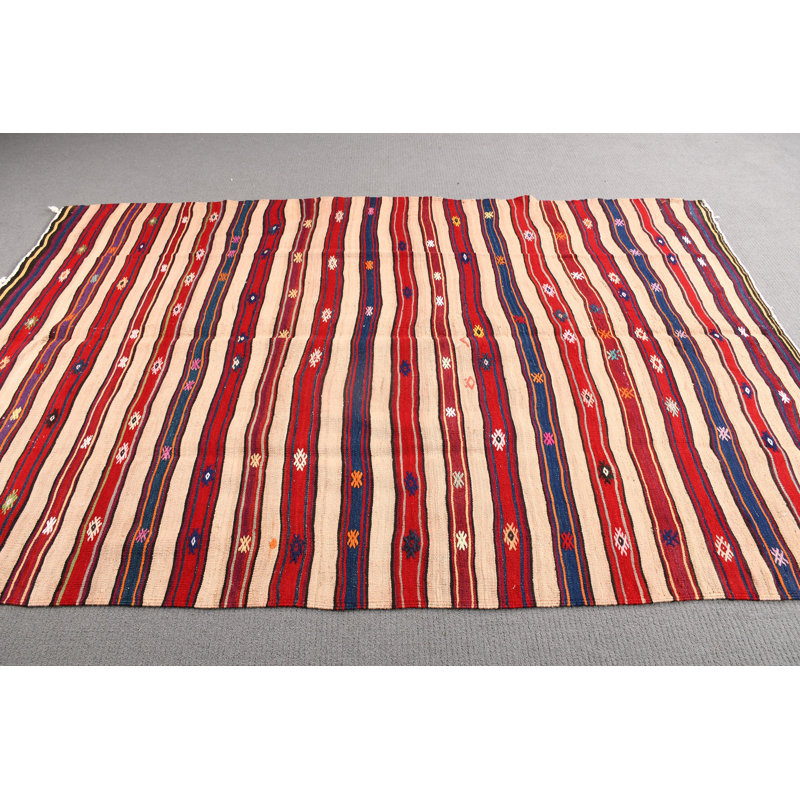 Grand tapis kilim turc antique Oushak avec des motifs rétro complexes dans des tons de beige