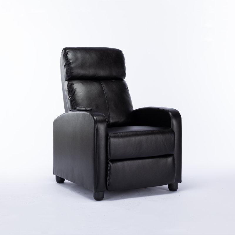 Compact Massage Recliner Chair with Remote, 8-Function Vibrating Heated Armchair, Breathable Leather Push-Back Reclining Seat for Small Spaces