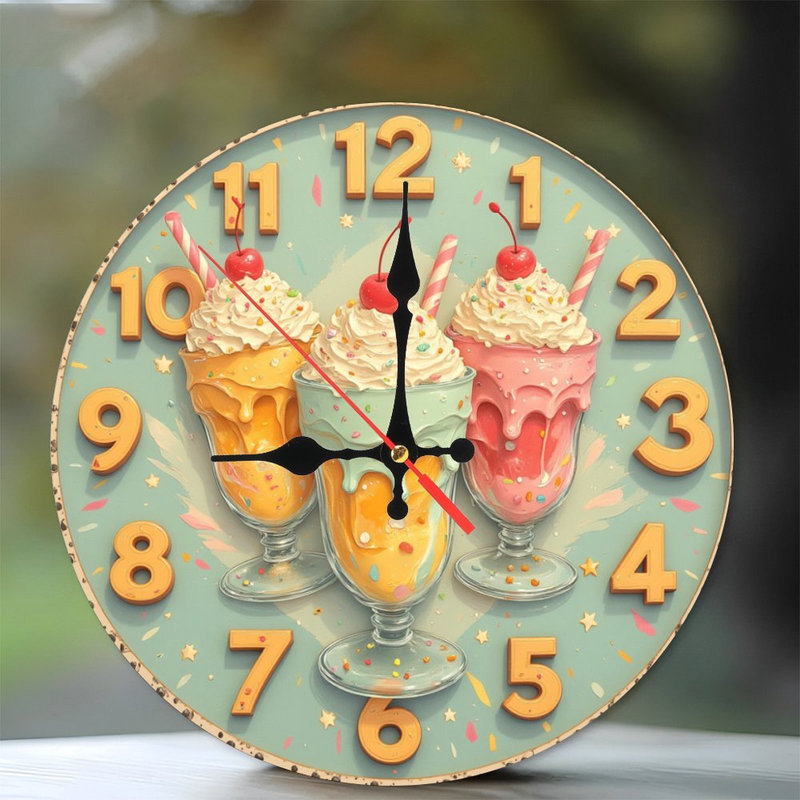 Horloge crème glacée au chocolat