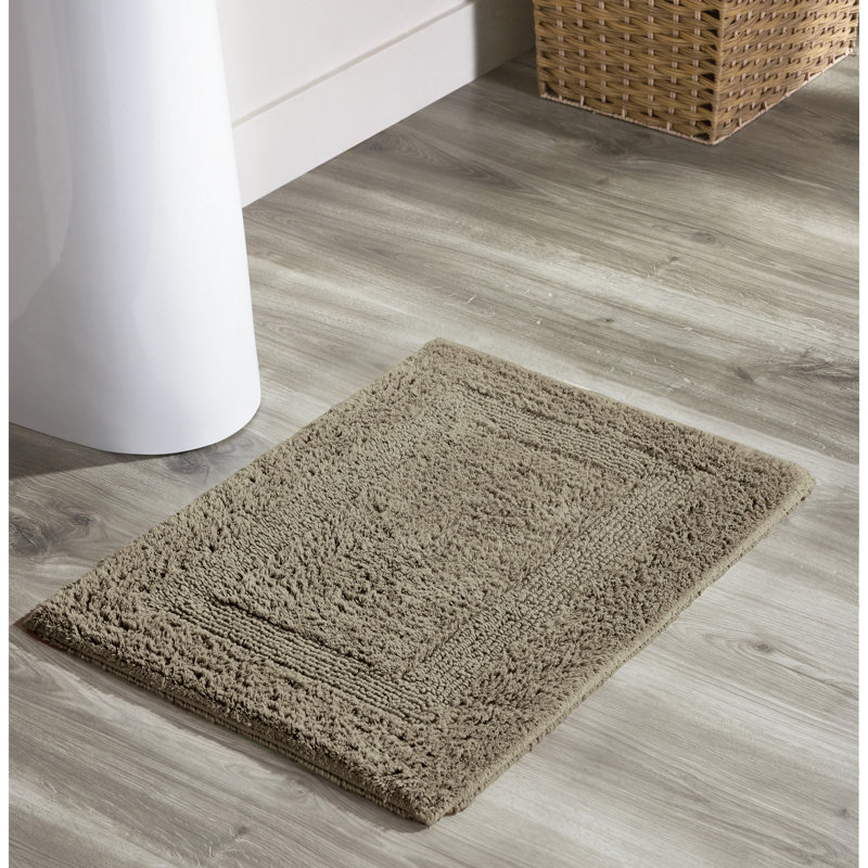 Rozanne Reversible Cotton Bath Rug, Beige, 17" x 24" Rectangle