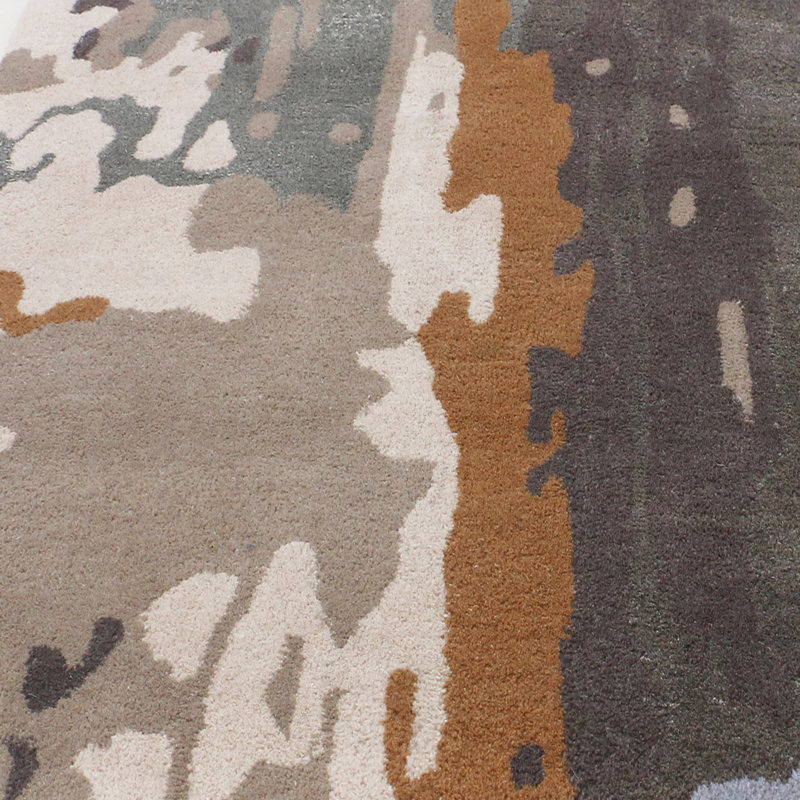 Splatter Camouflage Area Rug in Gray/Beige/Brown, Rectangle 9' x 12'