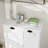 White Laundry Sorter Cabinet With Two Compartments. Contemporary Style. Removable Bags For Organization. E1 Made Painting. Stable And Safe. Surface. . Assembly Guide Included. 100-Pound Load - White.