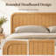 Structure de lit plateforme en bois grand avec tête de lit, support à lattes en bois, sans sommier, sans bruit, assemblage facile, chêne naturel