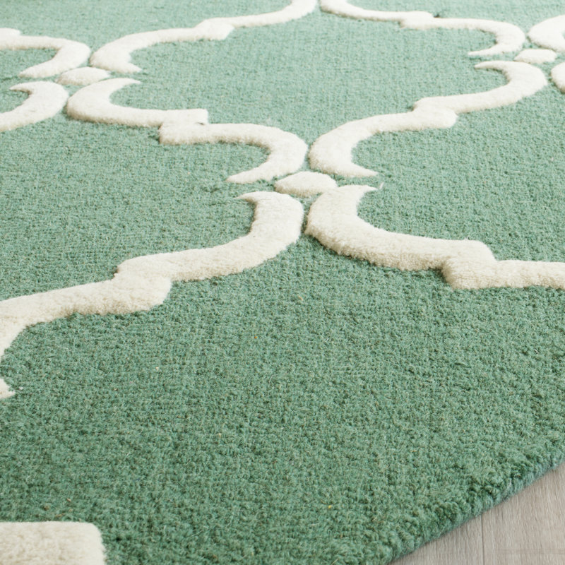Lockeford Hand Tufted Wool Geometric Rug, Rectangle 4' x 6'