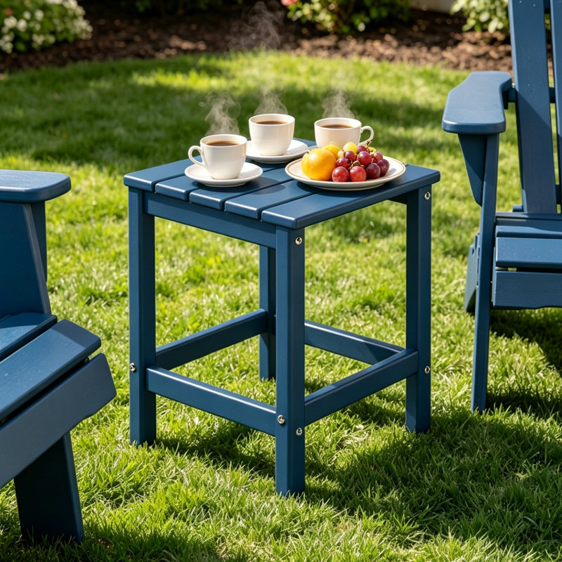 Table d'appoint 14 po x 13 po toutes saisons Adirondack, Bleu
