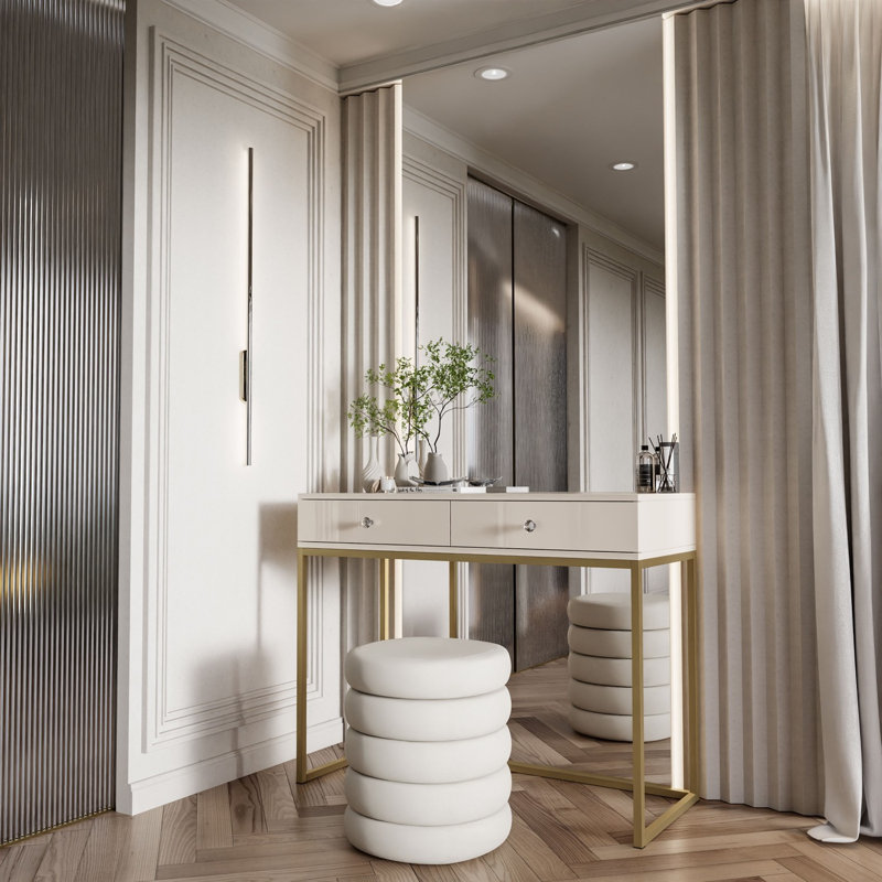 100cm Console Table, Gold Matt
