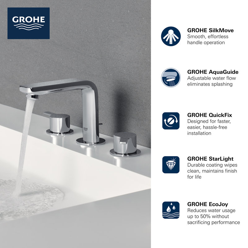 Lineare™ Widespread Bathroom Faucet with Drain Assembly, Chrome