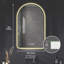 Miroir de salle de bain 28 po x 48 po à DEL arqué avec anti-buée et affichage Time-Temp-1886339360