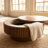 Round Coffee Table with Storage Solid Wood Veneered Modern Coffee Table Accent Tea Table for Living Room, Bedroom, Apartment or Office-223497699-223497700