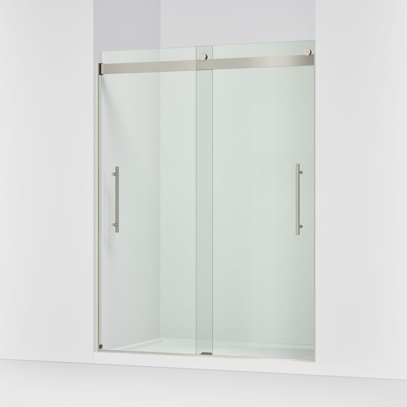 Levity Plus Frameless Sliding Shower Door, 77-9/16 In. H X 56-5/8 - 59-5/8 In. W, With 5/16 In.-Thick Crystal Clear Glass