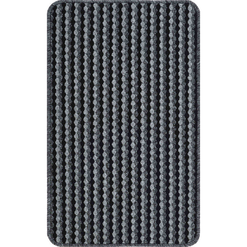 Ridhaan Non-Slip Striped Doormat, Rectangle 90W x 150L cm, Anthracite