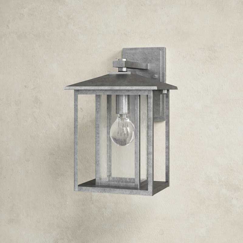 Vermont Wall Light, 100W A19 Medium, 14" H x 9" W, Weathered Pewter