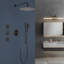 1 jet 11,8 po Double pomme de douche murale fixe et portative 2,5 GPM avec barre coulissante, jets pour le corps-111969363