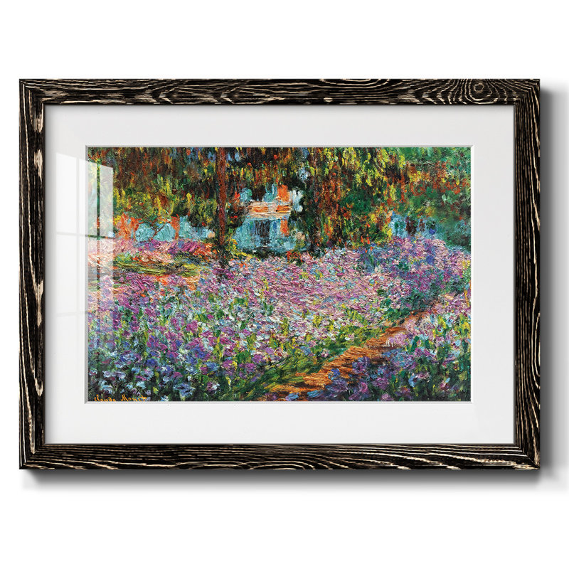 Iris in Monet's Garden, 1900 03 - Reproduction encadrée rustique avec tableau mat, Noir, H 18 po x l 26 po x P 1,5 po