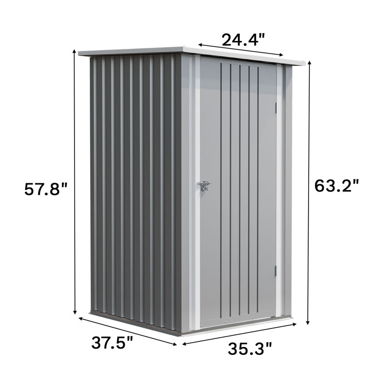 3 ft. W x 3 ft. D Metal Lean-To Storage Shed, Gray