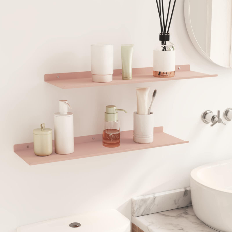 Steel Floating Shelf, Pink