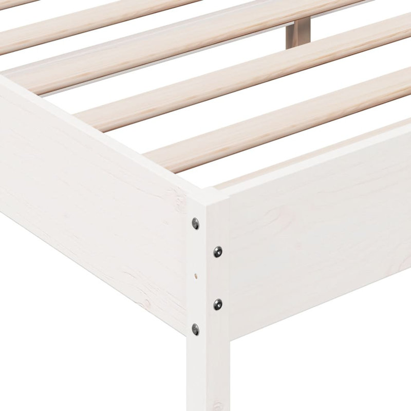 Anthoine Solid Wood Bed, White, Super King (6')