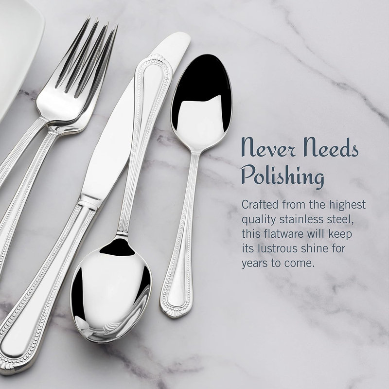65-Piece Flatware Set For 12, Silver