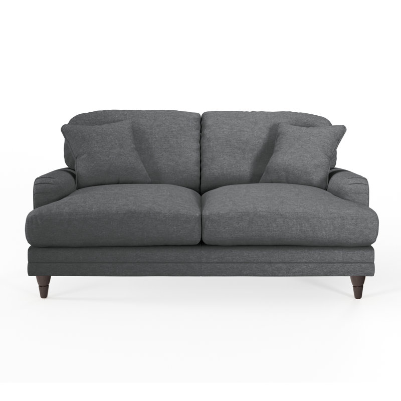 Adaku 2 Seater Sofa, Charcoal, Burnished Beech