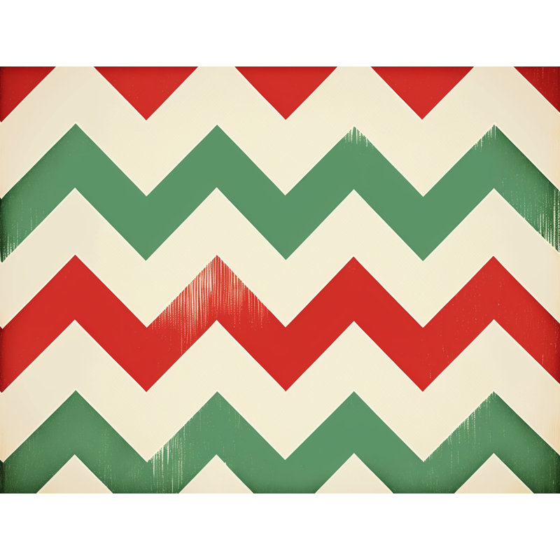 Checkered Comforter, Twin Extra Long Comforter, Green/Red Chevron