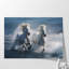 Art mural moderne cheval, œuvre de plage océanique, impressions animalières 24 x 16 pour chambre à coucher | Art mural plage de chevaux blancs-1497384061-1497384060
