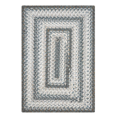Tapis tressé  / intérieur / extérieur blanc / ivoire / argent / gris lavable