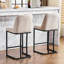 De 2 tabourets modernes beiges - boutons, structure en métal pour tous les types de maisons et de décors