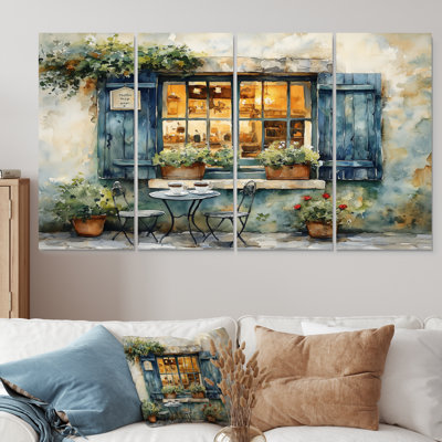 «Blue and Green French Cafe French Roast I - French Cafe», ensemble de reproduction d'art mural